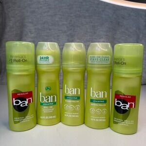 Ban Roll On Lot of 5 Antiperspirant Deodorant Original Regular & Unscented 
3.5